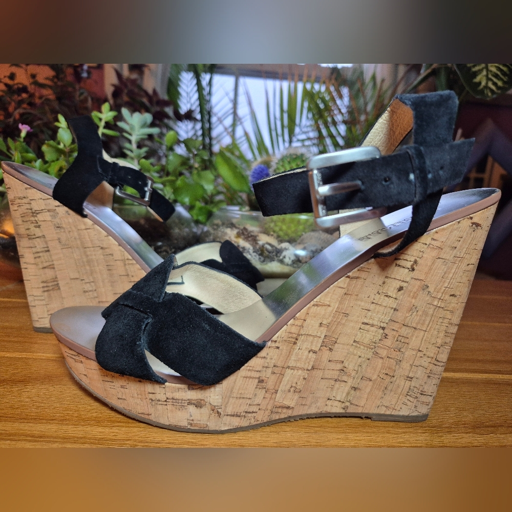 Michael Kors Black‎ Suede Wedge Heels - Size 10